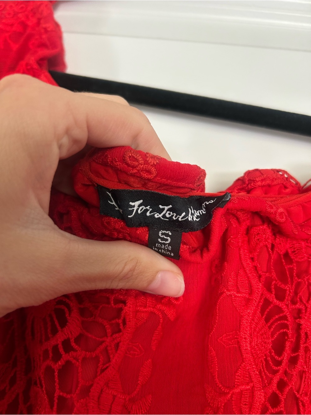 For Love and Lemons Red Crotchet Mini Dress - Picture 3 of 3